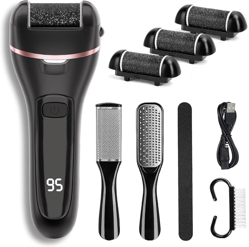 WeaHea Electric Callus Remover for Feet with 3 Roller Heads 2 Speed Rechargeable Waterproof Foot File Perfect for Dead Hard Cracked Dry Skin - Image 1